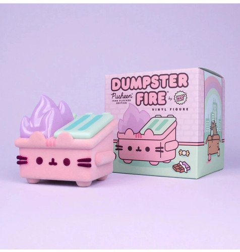 Figura Vinilo Pusheen Dumpster Fire - Edición Rosa Flocada - Imagen 5 de 5