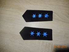 Polizei - Schulterstücke - Schulterklappen blau 3 Sterne 11,5x5 cm