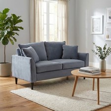 Divano 2 Posti Moderno in Velluto 152x81x89 cm Grigio  - Cordoba DecHome