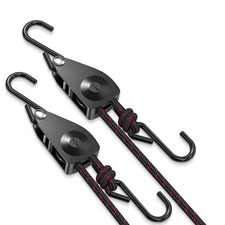 Heavy Duty Ratchet Tie Down Straps, 12FT Adjustable 150Lbs, 2-Pack for Kayaks, T