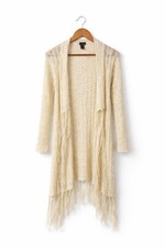 Rue21 Cream Knit Fringe Cardigan Duster Boho ...