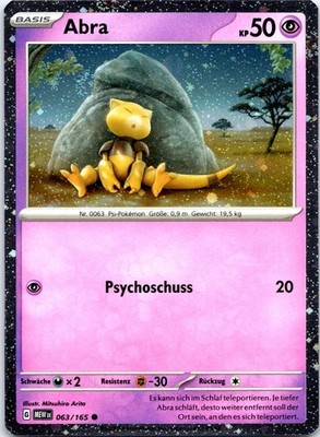 Abra Pokémon Karte Cosmos Holo 064/165 deutsch MEW 151 Holo Promo Near Mint
