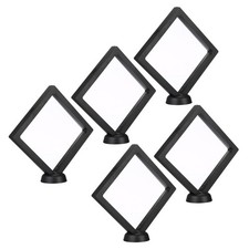 5Pcs 3D Floating Display Case, Coin Display Holder Case Black, 5.5x5.5
