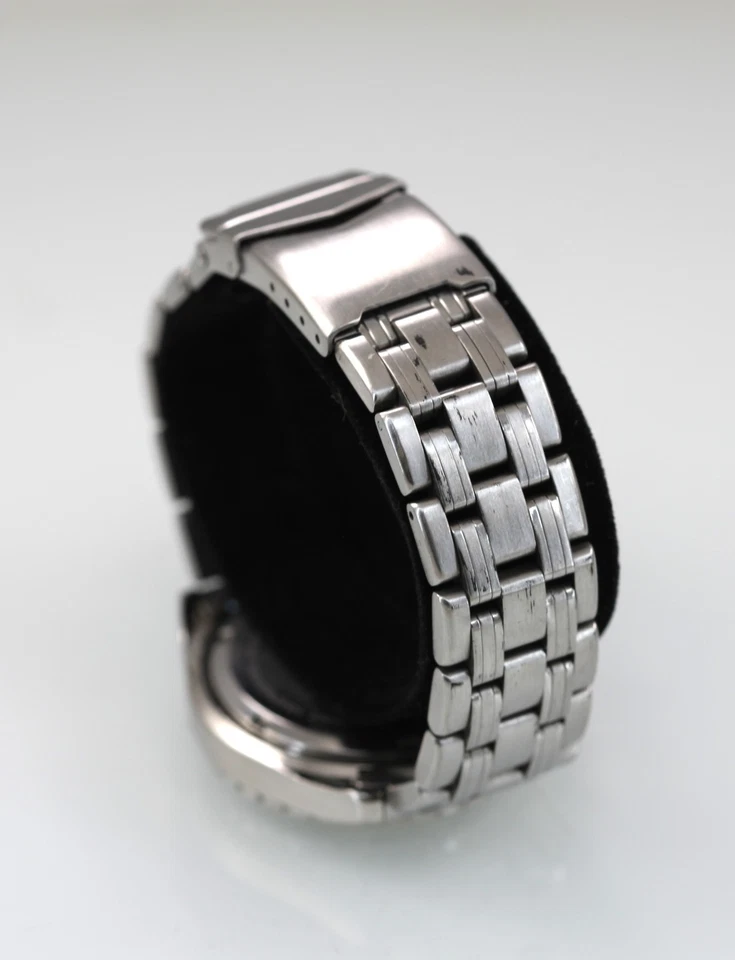 Reloj Hombre Eddie Bauer Plateado Acero Inoxidable Batería Cronógrafo Amarillo 100m Cuarzo Foto 3 de 4