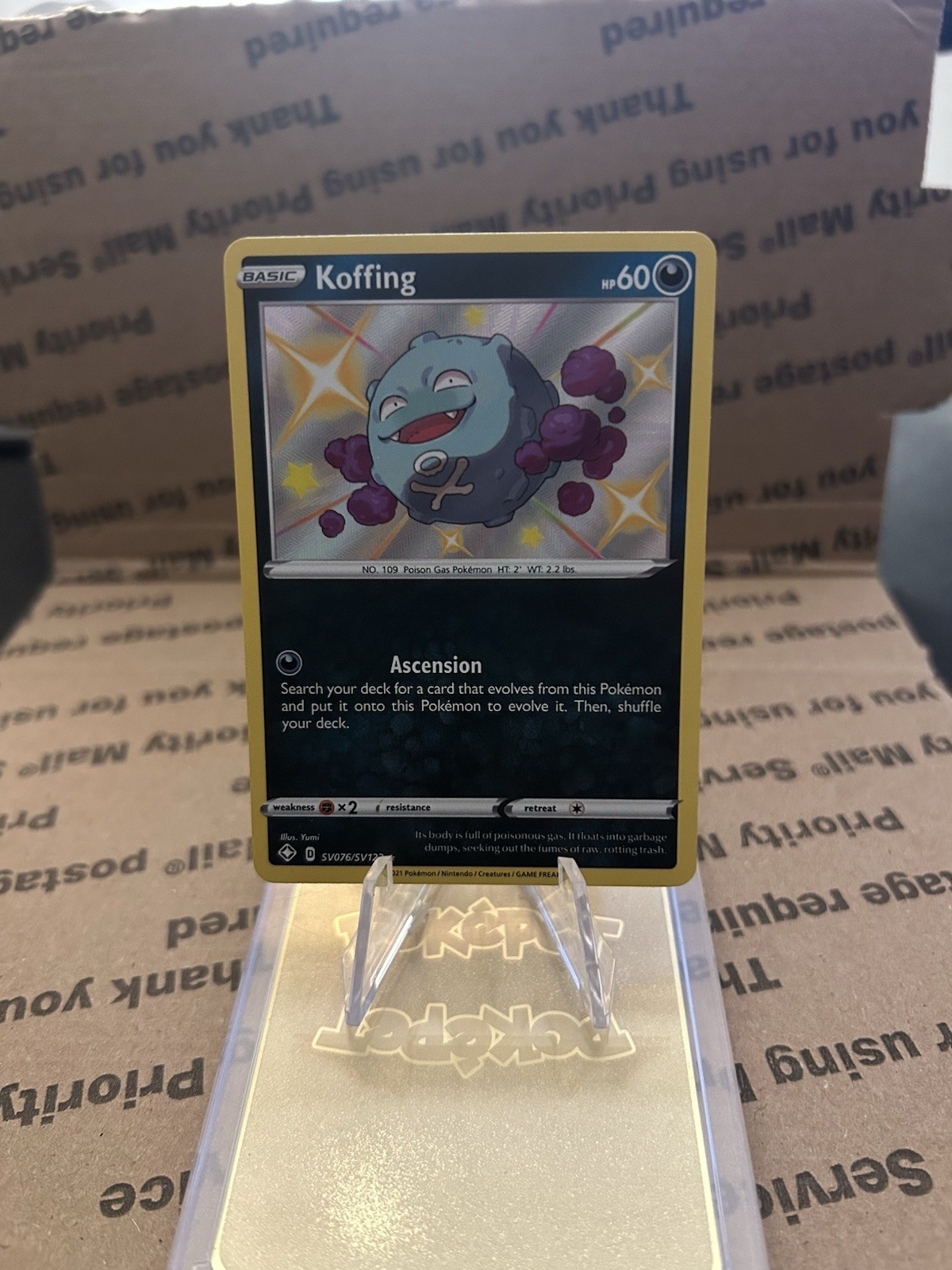 Koffing SV076/SV122 Shining Fates Shiny Vault Holo Rare Pokemon Card NM
