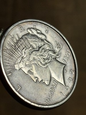 1922 Peace Dollar Anhänger Halskette Sterlingsilber 24 Ketten Sammlermünze Adler