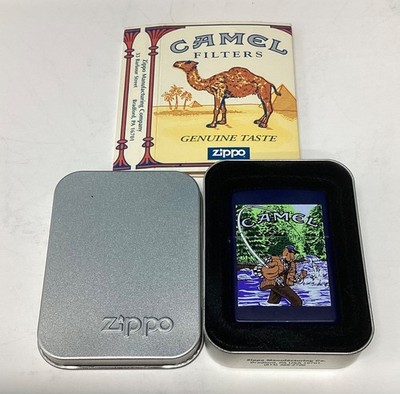 ZIPPO 1997 CAMEL JOE FISHING NAVY BLUE MATTE LIGHTER SEALED IN BOX