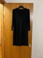 Mossimo Target Women's Large Gray / Black Sweater Dress Thin knit winter chic L