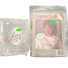 Lot Of 2 Cross Stitch Kits Crafts Cat And Mice Wearables Lace Church Ornament