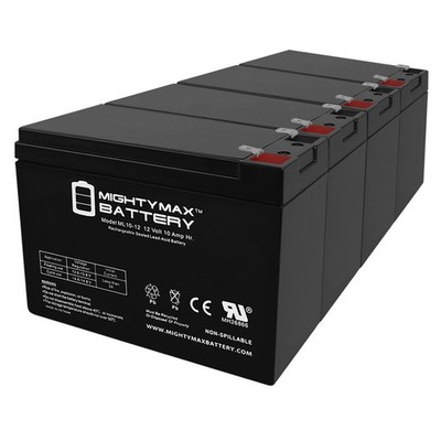 Mighty Max 12V 10AH SLA Replacement Battery for ExpertPower EXP1210 - 4 Pack