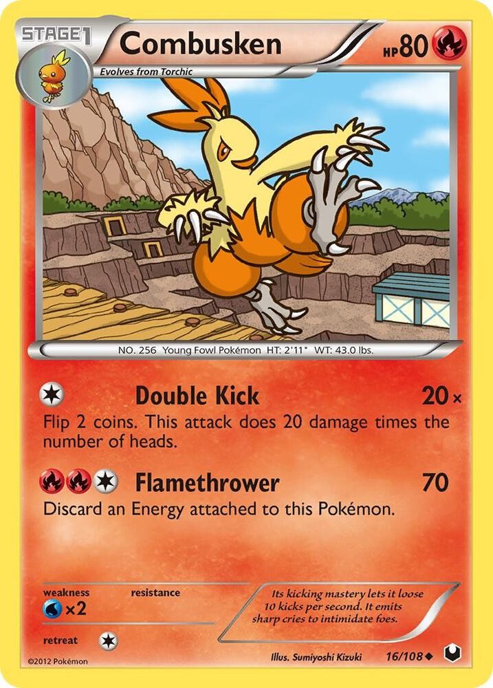 Pokémon TCG Combusken Dark Explorers 16/108 Uncommon NM/M Fire Young Fowl