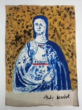 Andy Warhol COA Art Painting Original Drawing Vintage Paper Signed