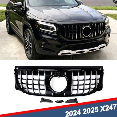 New Chrome+Black Front Bumper Grille For 2024 2025 Mercedes Benz X247 GLB-Class