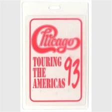 Chicago 1993 Concert Tour All Access Laminated Backstage Pass