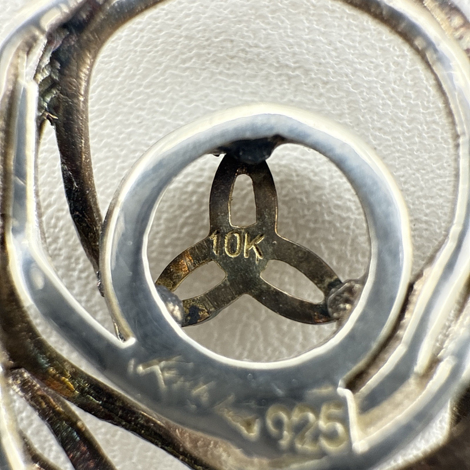 Keith Jack Necklace Celtic Cradle of Life Sterling Silver 10K Trinity Knot $290