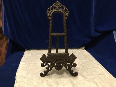 Large Vintage Cast Iron Table Top Display Easel.
