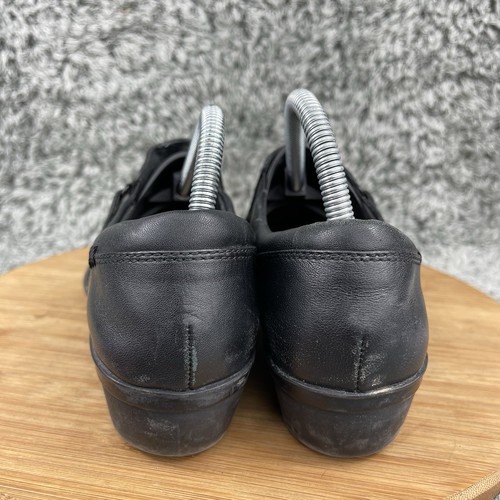 Clarks Everlay Heidi Dark Black Leather Comfort Slip On Loafers Shoes Womens 8.5 - Picture 4 of 9