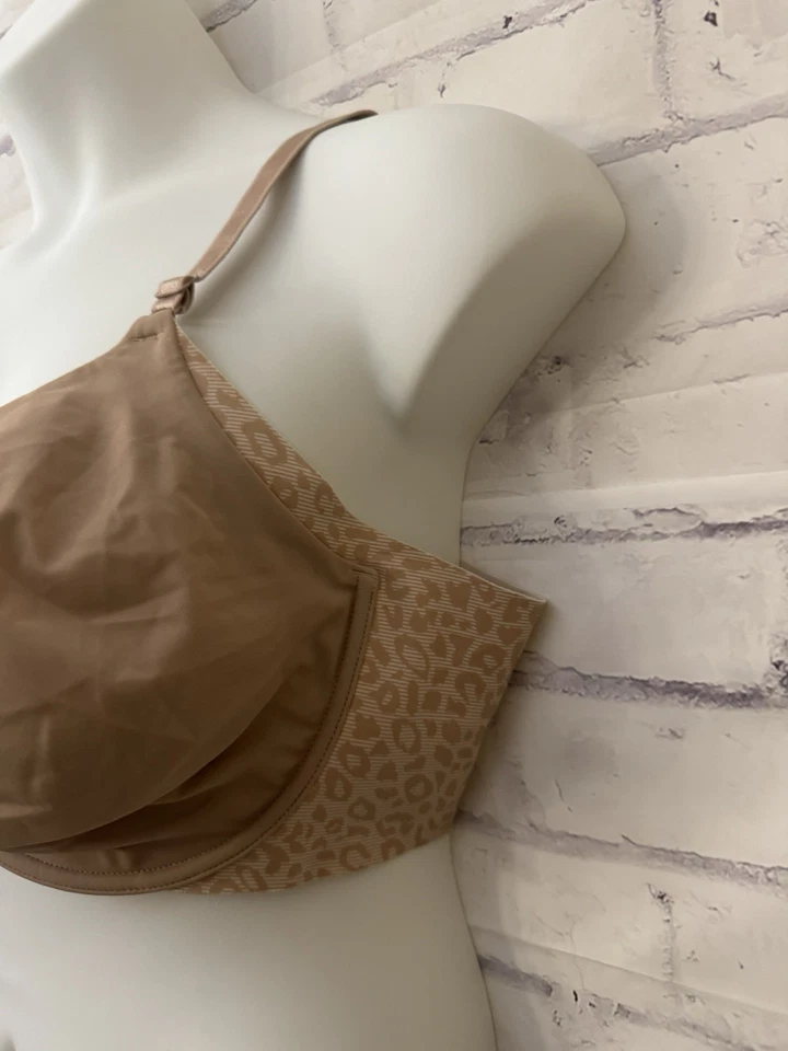 Olga Bra Size 44D No Side Effects Style G13561A Beige Animal Print Underwire - Image 2 of 4