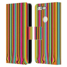 HEAD CASE DESIGNS DYNAMIC STRIPES LEATHER BOOK WALLET CASE FOR GOOGLE PHONES