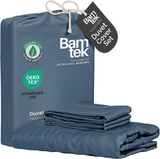 Luxury Bamboo Duvet Cover Set, King Size, Cooling  Soft, 3 PC Storm