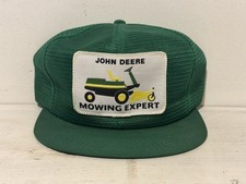 MINT Vintage John Deere K-Products Mesh Trucker Hat Mowing Expert Patch USA 70s