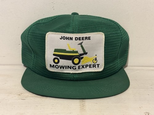 MINT Vintage John Deere K-Products Mesh Trucker Hat Mowing Expert Patch USA 70s