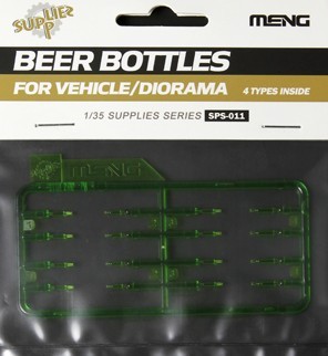 MGK-SPS11 Meng Models 1/35 Beer Bottles (16) Translucent Green Plastic