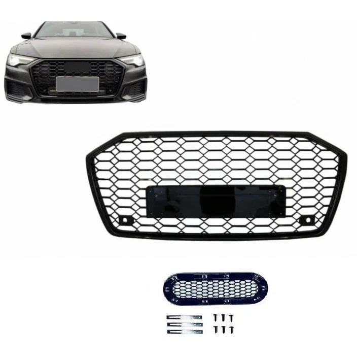 CALANDRE NOIR BRILLANT LOOK RS6 POUR AUDI A6 C8 4G A PARTIR DE 10/2018 - Photo 1/1