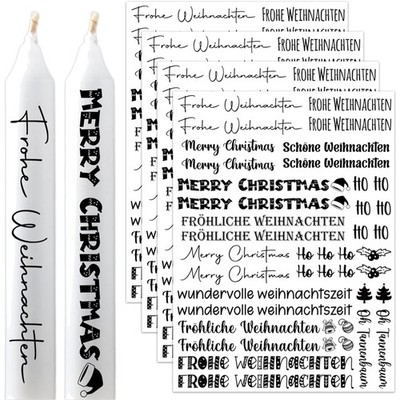 Kerzentattoos Wasserschiebefolie Weihnachten Advent Sprüche Kerze Dekoration