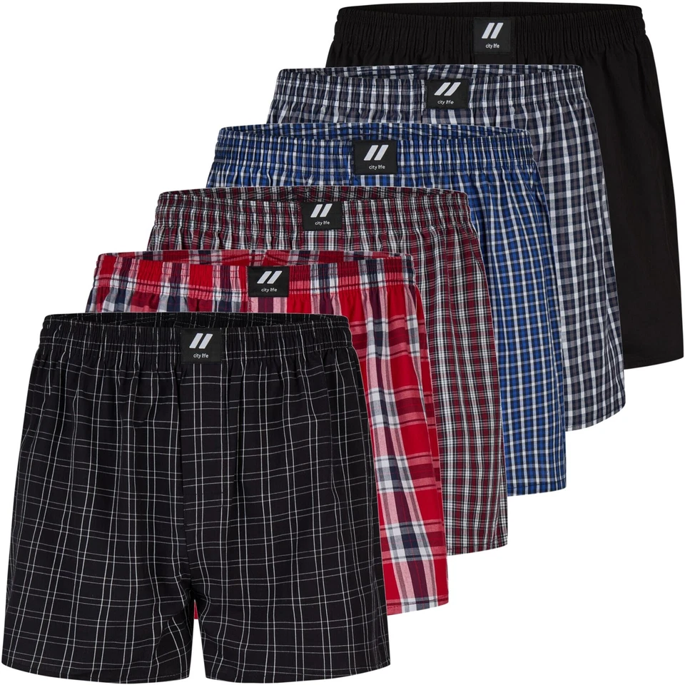 6er Pack City Life Herren Boxershorts Shorts Boxer Sparpack S - 4XL Farbwahl - Bild 1 von 1