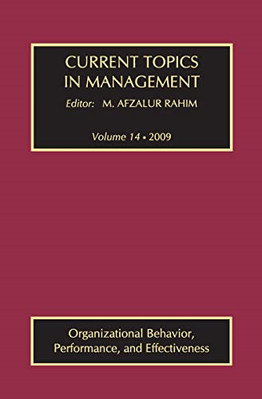Current Topics in Management: Volume 14, Organizational -  NEW M. Afzalur Rahi 2