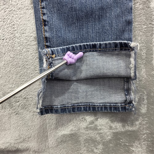 Jeans argento Malibu Jeans donna 27 gamba dritta denim invecchiato made Canada - Foto 5 di 9
