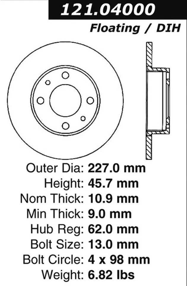 Rotor de freno estándar Centric Parts 121.04000 C-Tek Foto 3 de 4