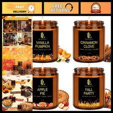 Scented Fall Candles Set - 4 Pack, 28oz Soy Wax for Home Decor Aromatherapy