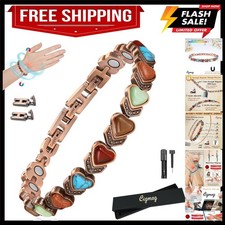 Elegant Copper Magnetic Bracelet with 3800 Gauss Strength and Turquoise Gemstone