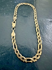 Italy Vintage 14K Yellow Gold Curb / Figaro Link Bracelet – 19.5cm, 3.8mm, 5.2g