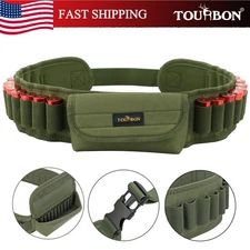 TOURBON Nylon Shotgun Shell Cartridge Belt 12/16/20GA Ammo Carrier with Pocket