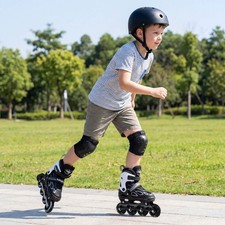 Adjustable Kids  Inline Skates Adjustable 4 Sizes Blade Roller w/Light-up Wheels