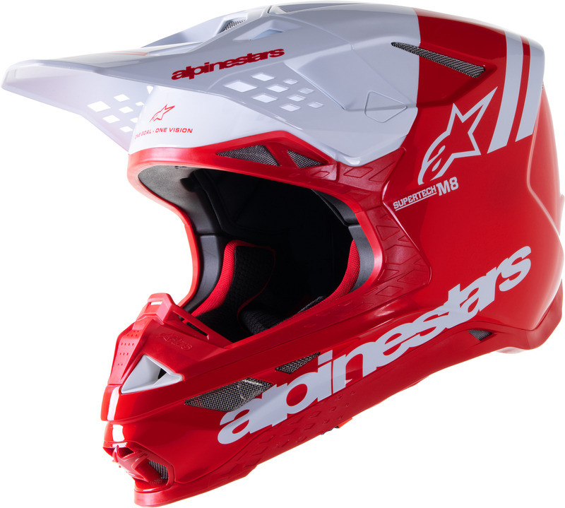 Alpinestars S-M8 Radium 2 Bright Red White Helmet | eBay