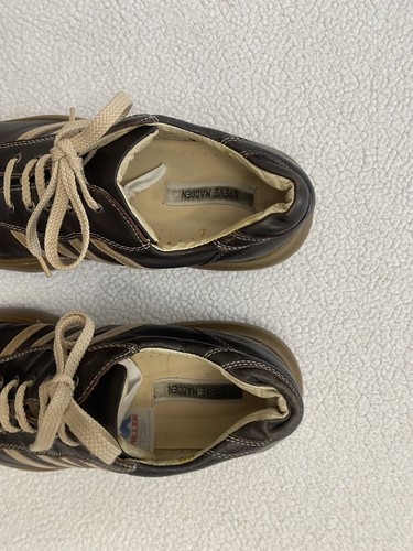 vintage steve madden Shooter Shoes Mens 13 Brown Leather Y2k Casual Brown - Picture 5 of 12