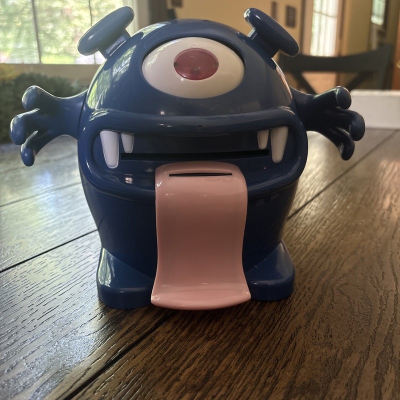 Talking Blue Cyclops Monster Piggy Bank Coin Bank – Electronic Sound Effects
