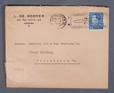 MayfairStamps Belgium 1938 Antwerp to Pittsburgh PA Cover aaw_86437
