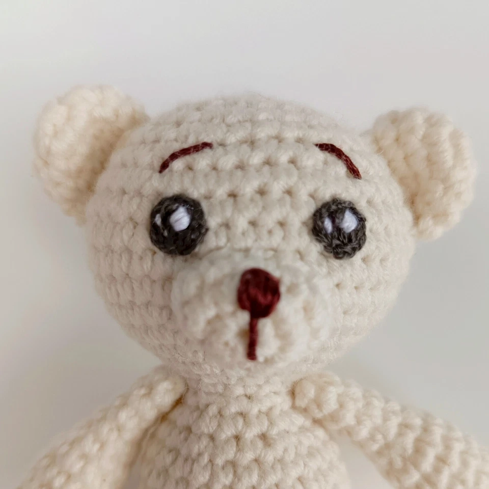 LITTLE CROCHET BEAR. HANDMADE SOFT TOY. STUFFED BEAR. AMIGURUMI BEAR. - Image 2 of 4