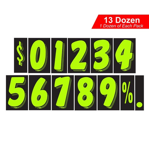Paquete de pegatinas de precio para parabrisas 180 piezas - números vibrantes, resistentes a las lágrimas, letreros - Imagen 44 de 73