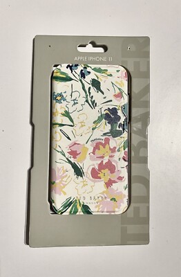 TED BAKER IPHONE 11 Handy Folio Hülle SKETCHY MAGNOLIA BLASSGOLD mit Spiegel Neu