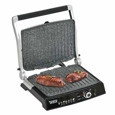 Silber Kontaktgrill Tischgrill YA 53  Sandwichtoaster Panini-Maker XXL  2000w