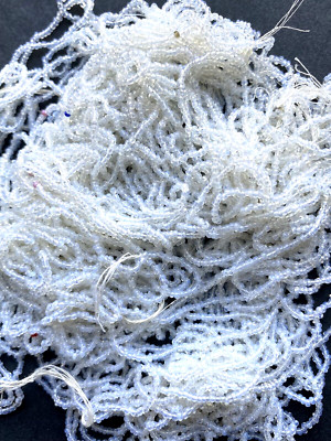 Rarest Antique Micro Seed Beads-18/0 Translucent Milky Clear-White color lot #3