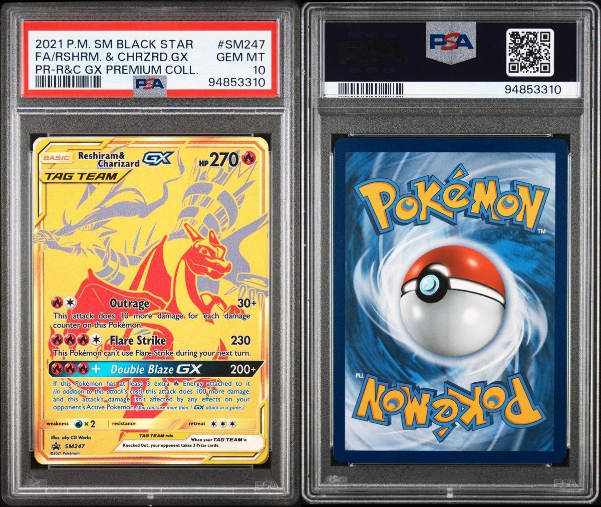 2021 Full Art Reshiram & Charizard GX SM Black Star Promo 2021 Full Art Reshiram & Charizard GX SM Black Star Promo