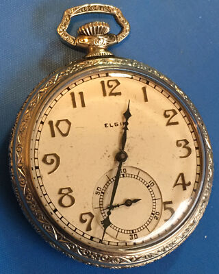 Antiguo Reloj de Bolsillo Elgin Illinois 1928 Lleno de Oro 10k