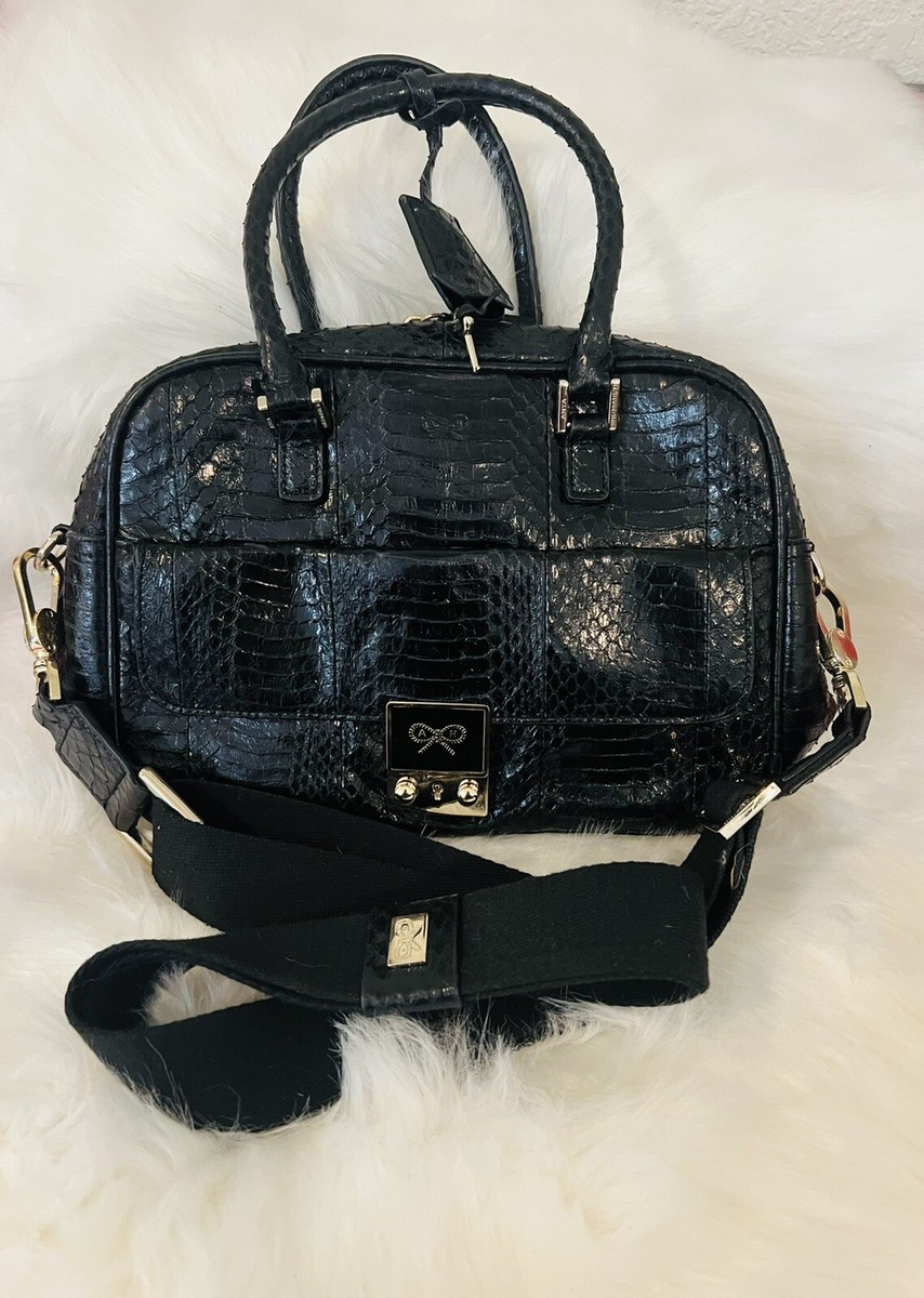 Anya Hindmarch Crocodile embossed leather handbag with gold  display picture 2